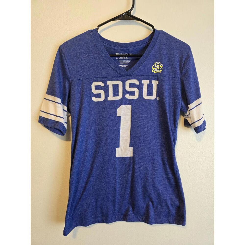Colosseum Women’s SDSU VNeck #1 Tee Shirt (L)